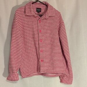 Pink Houndstooth Women's Blazer